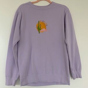 MadiStitches Saguaro Lavender Crewneck — size small
